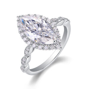 Starlight Craze - A Fashionable Diamond Jewelry Piece Set With Moissanite S925 Sterling Silver And Platinum Diamond Ring