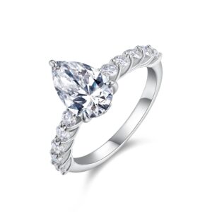 Moonlight Water Drop - A Fashionable Diamond Jewelry Piece Set With Moissanite S925 Sterling Silver And Platinum Diamond Ring
